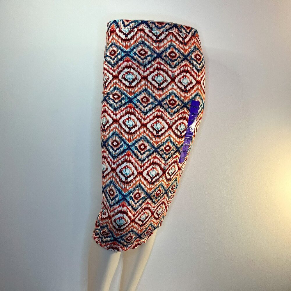 MATTY M Women's Colorful Coral Patterned Knit Stretch Skirt - Size XS - NWT